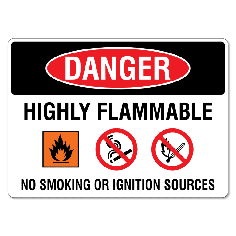 Danger Sign Highly Flammable No Smoking Or Ignition Sources The Signmaker