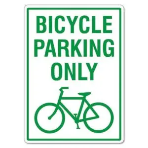 Bicycle Parking Only Sign