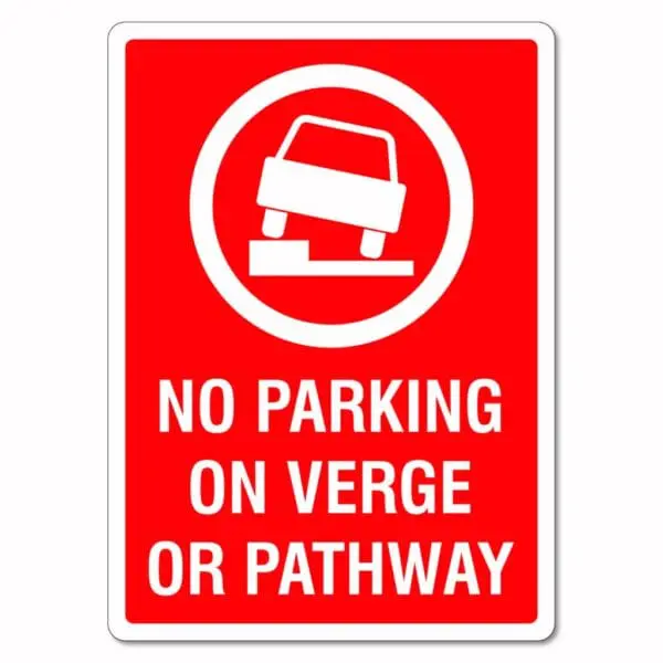 No Parking On Verge Or Pathway Sign