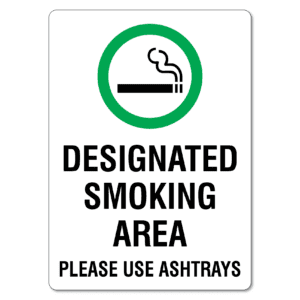 Designated Smoking Area Sign