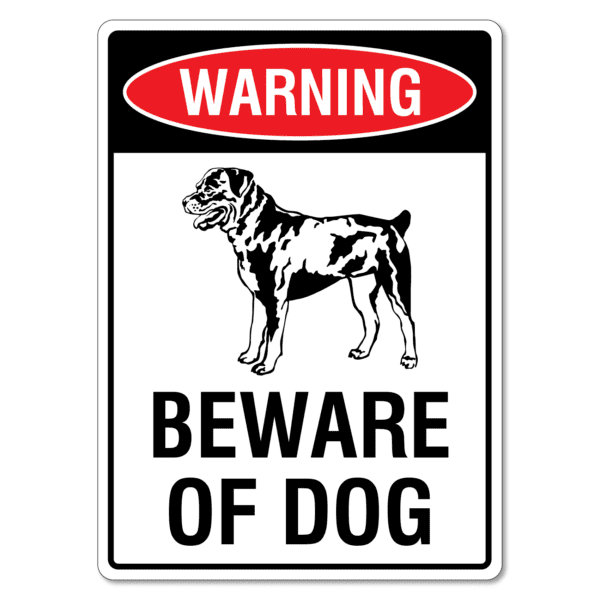 Beware Of Dog Sign - Rottweiler