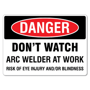 Welding Warning Sign