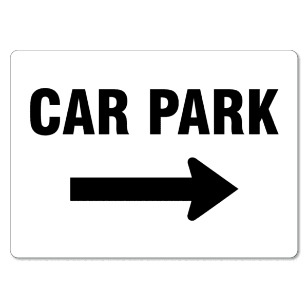 Car Park Right Arrow Sign