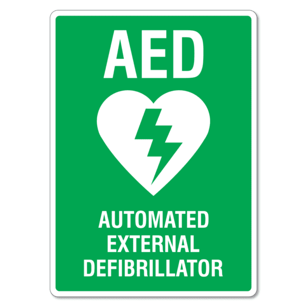 AED Automated External Defibrillator Sign