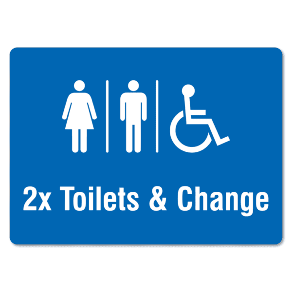 2x Toilets & Change Sign