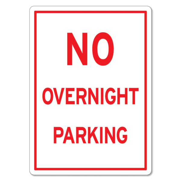 Parking Sign - No Overnight Parking