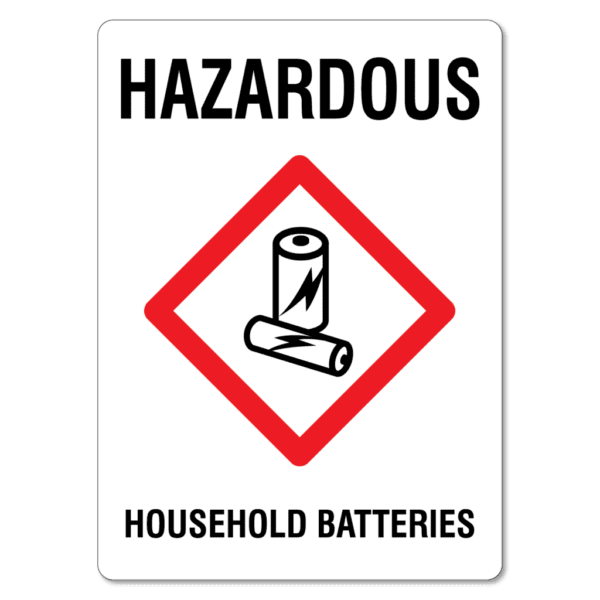 Hazardous Waste Sign - Batteries