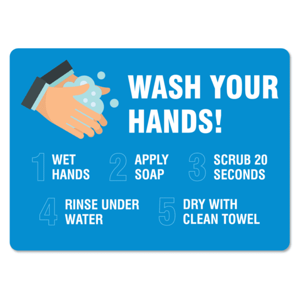 Wash Your Hands Sign - Five Step Process