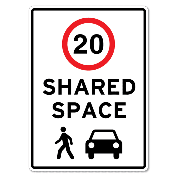 Shared Space Sign 20 - Pedestrian / Vehicle