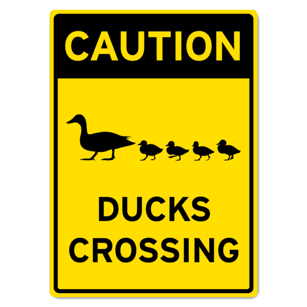 Caution Ducks Crossing Sign