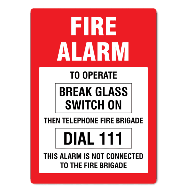 Fire Alarm Safety Sign