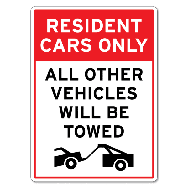 Resident Cars Only Sign