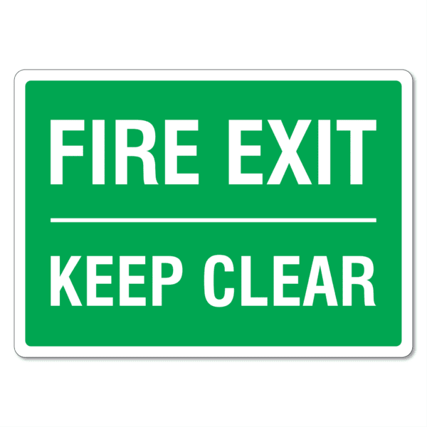 Fire Exit Keep Clear Sign