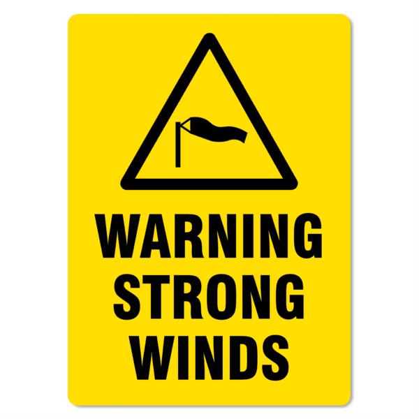 Warning High Winds Sign