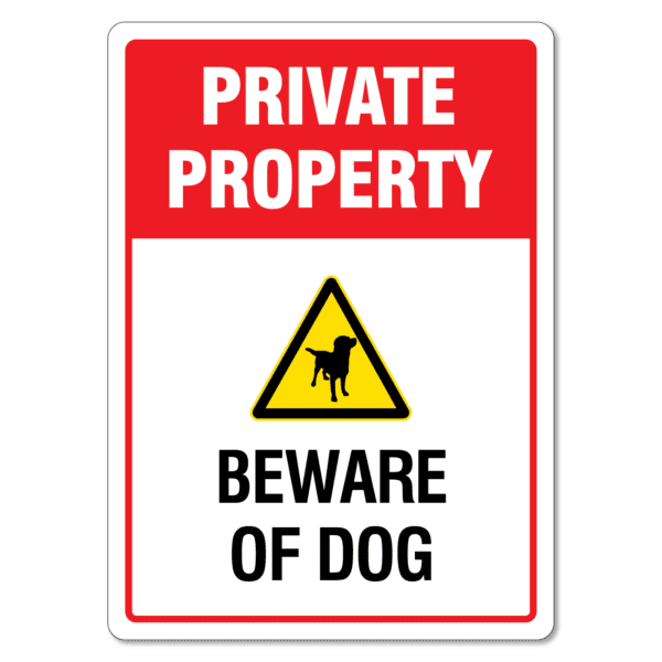 Private Property Beware Of Dog Sign