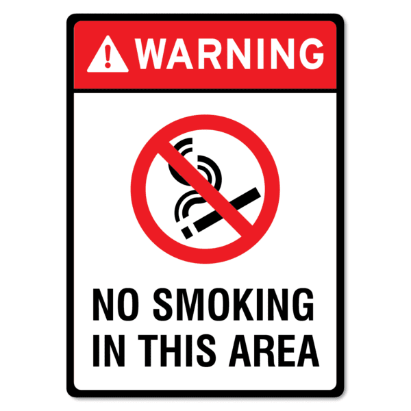 Warning No Smoking In This Area Sign - The Signmaker