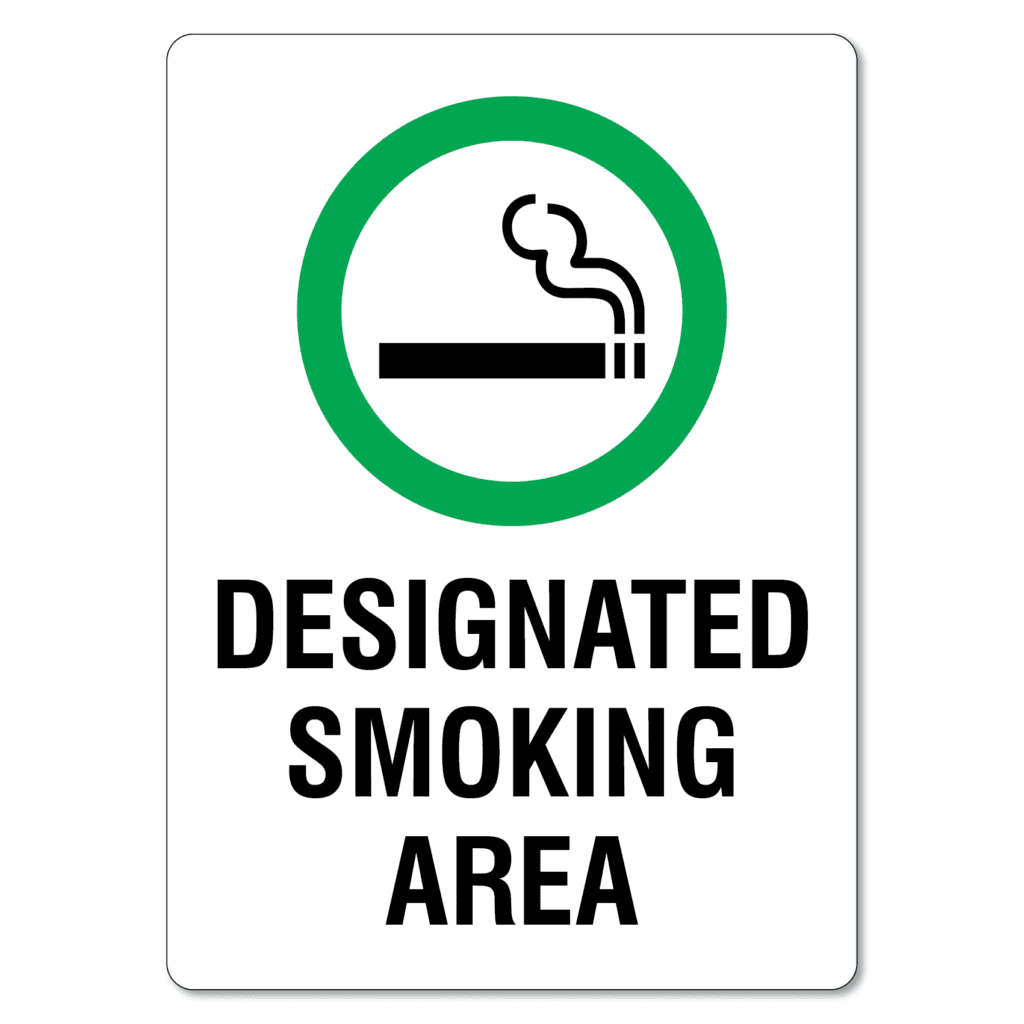 Designated Smoking Area Sign - The Signmaker