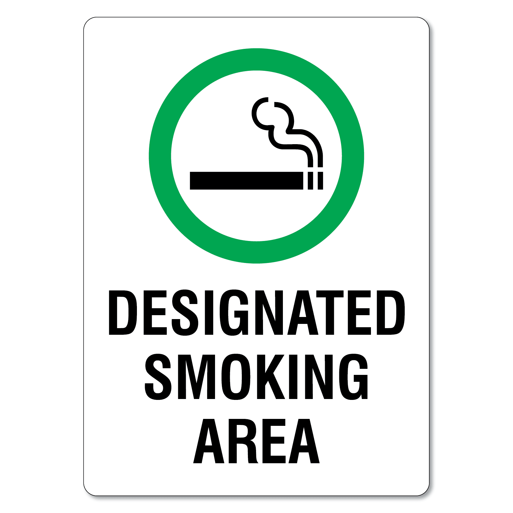 Designated Smoking Area Sign The Signmaker
