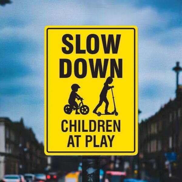 Children at Play Caution Sign