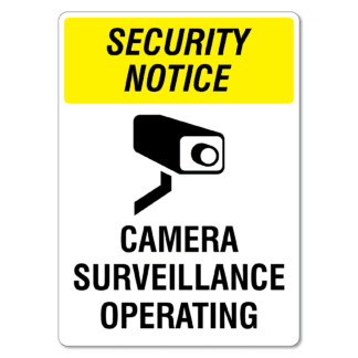 Security Notice Camera Surveillance Operating | The Signmaker