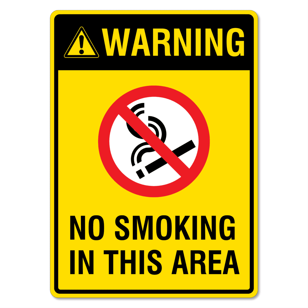 Warning No Smoking In This Area Sign - The Signmaker