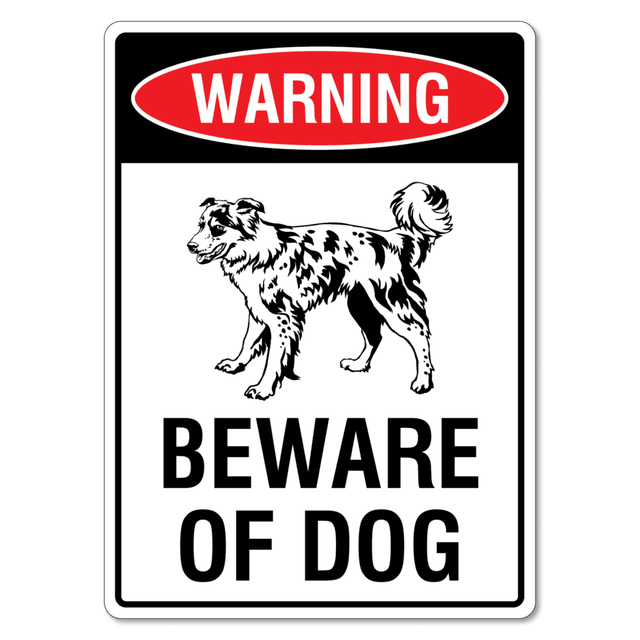 Warning Beware Of Dog Sign - Border Collie - The Signmaker