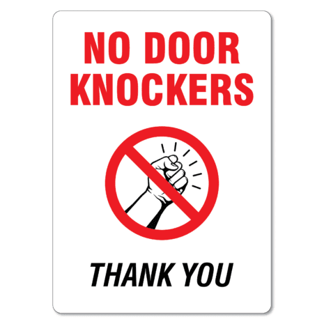 No Door Knockers Sign - The Signmaker