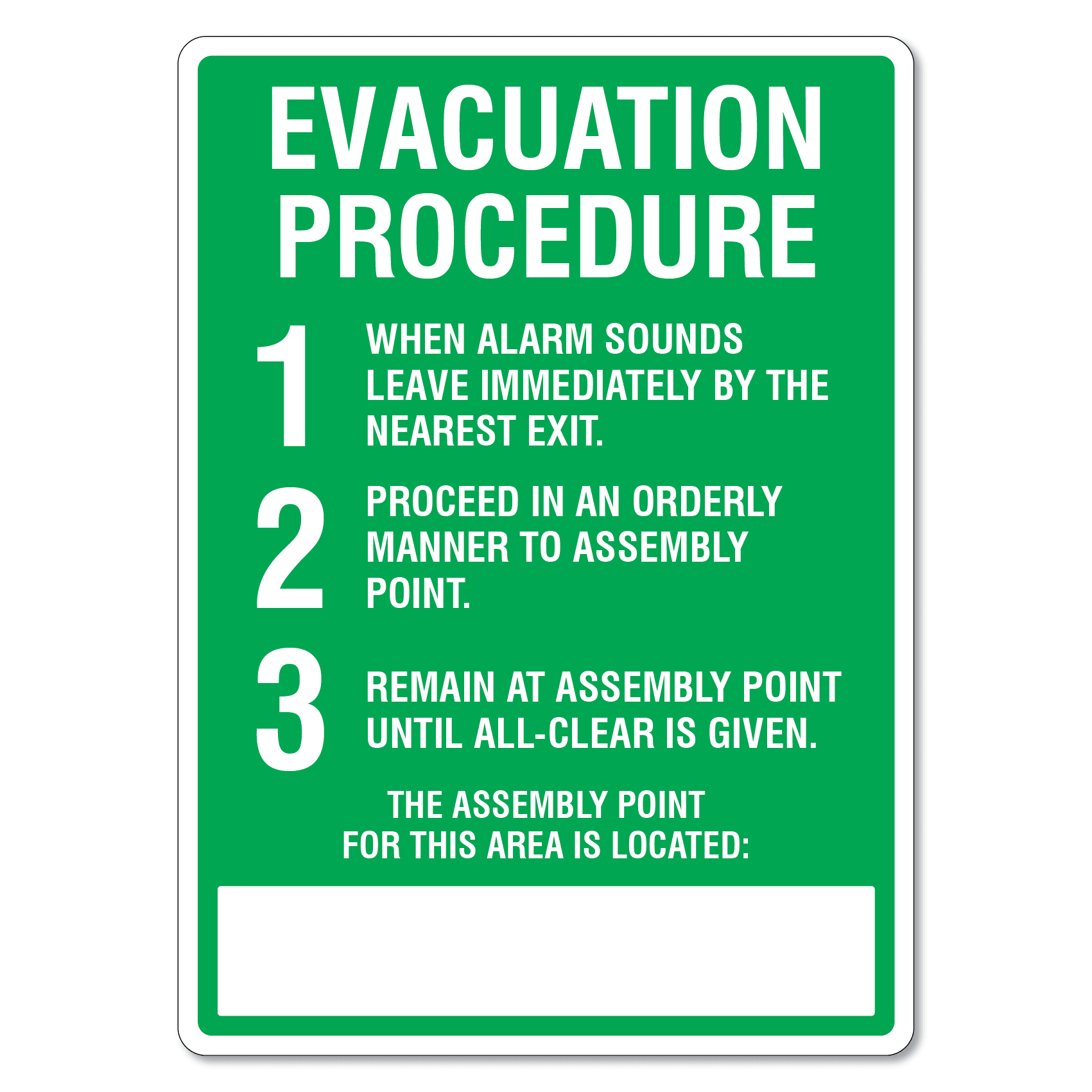 Evacuation Procedure Sign The Signmaker