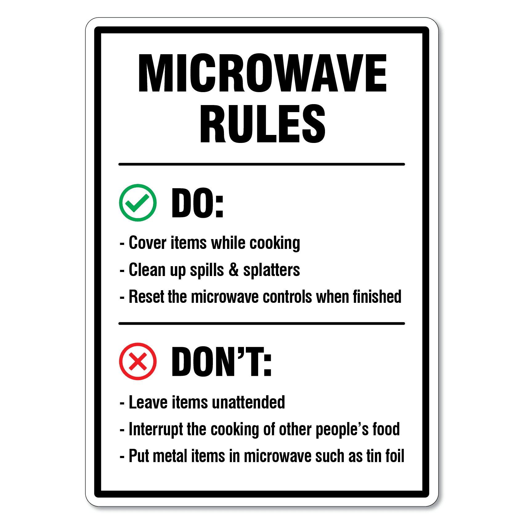 Microwave In Use Sign Printable