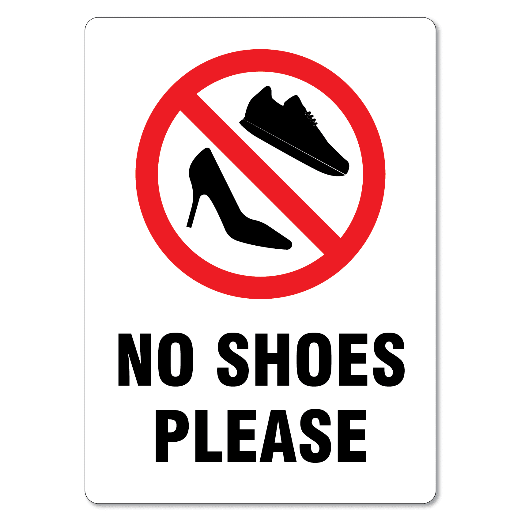 No Shoes Sign Printable - Printable World Holiday