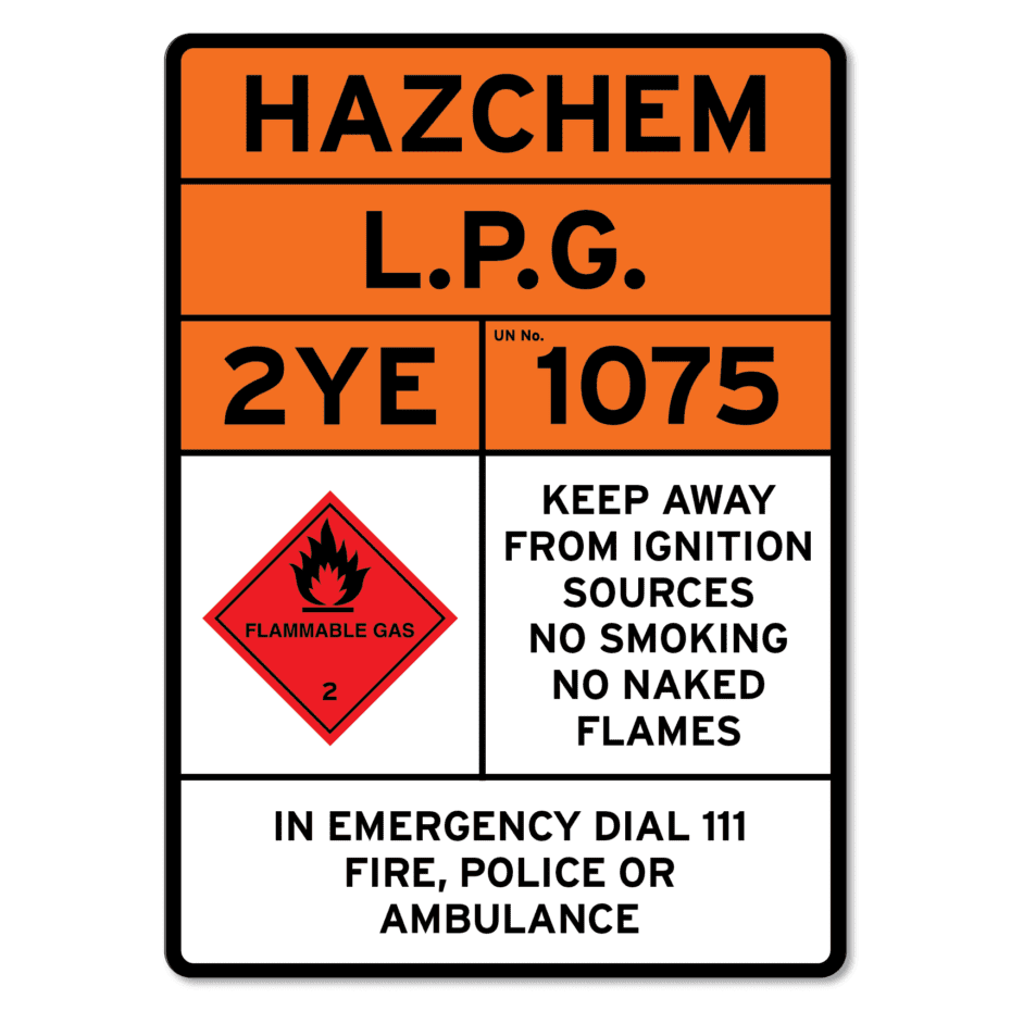 Hazchem Sign - LPG - The Signmaker