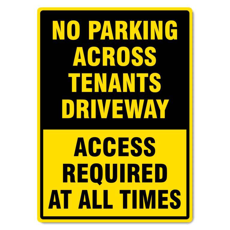 Tenant Parking Sign - No Parking Across Tenants Driveway - The Signmaker