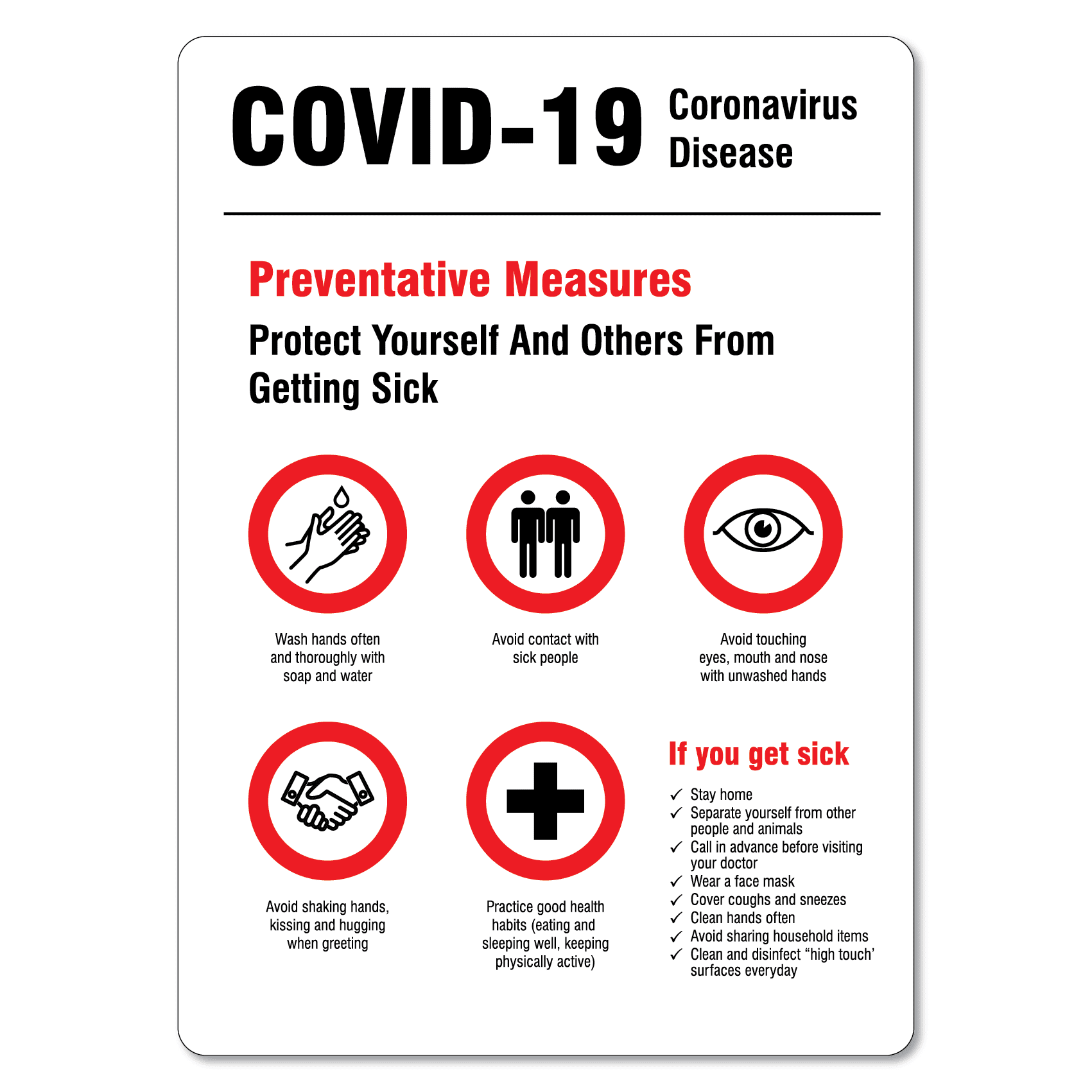 Covid-19 Preventative Measures Sign - The Signmaker