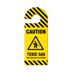 Caution Toxic Gas Door Hanger