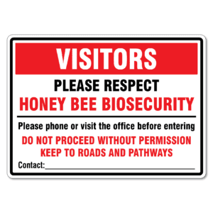 Honey Bee Biosecurity Sign