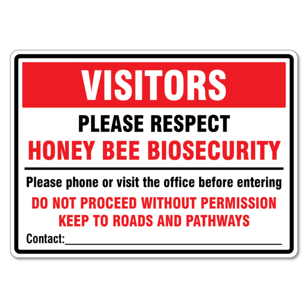 Honey Bee Biosecurity Sign