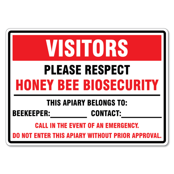 Honey Bee Biosecurity Sign